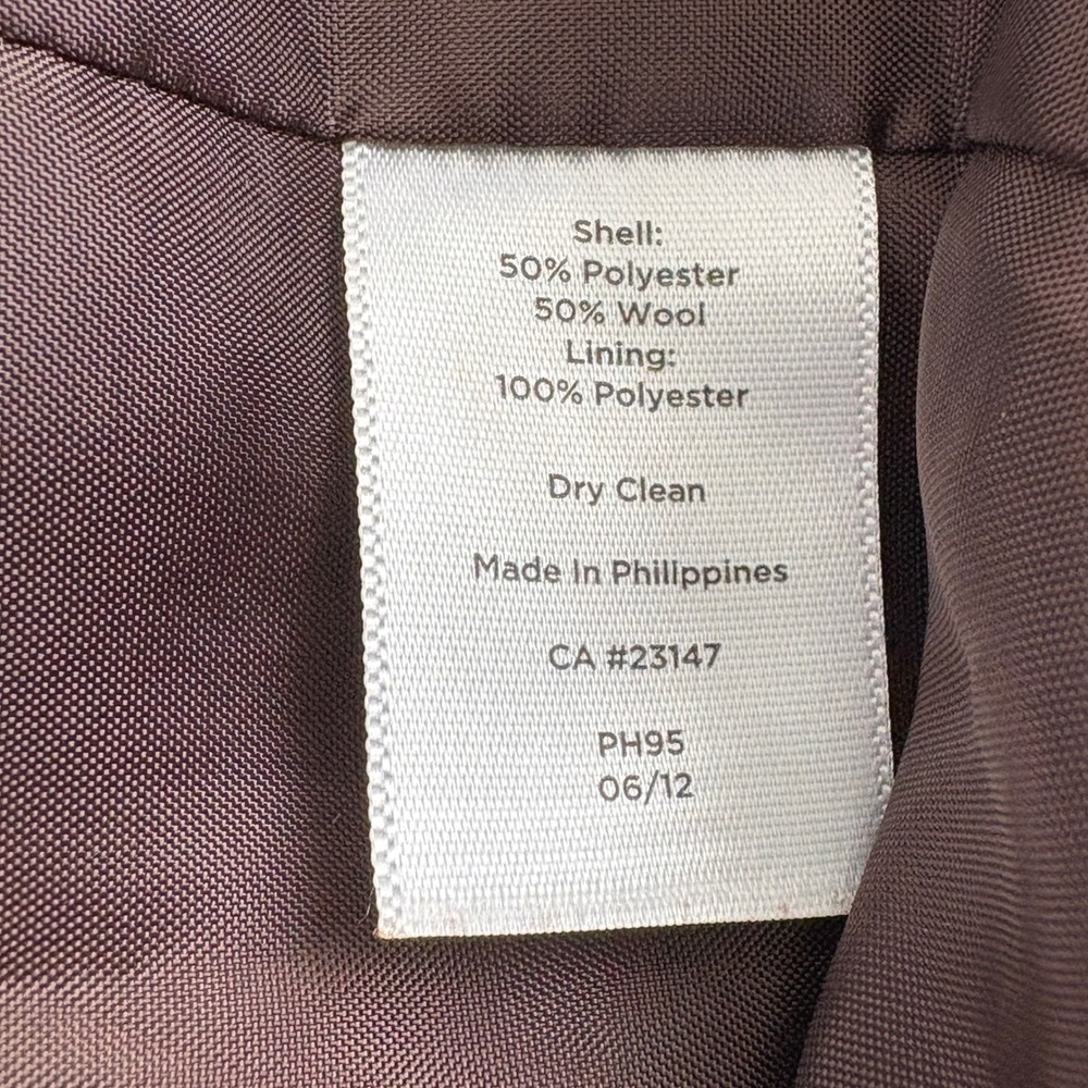 Talbots Herringbone Blazer Petite 6 6P Brown Wool Blend Two Button Suit Jacket - Picture 4 of 12